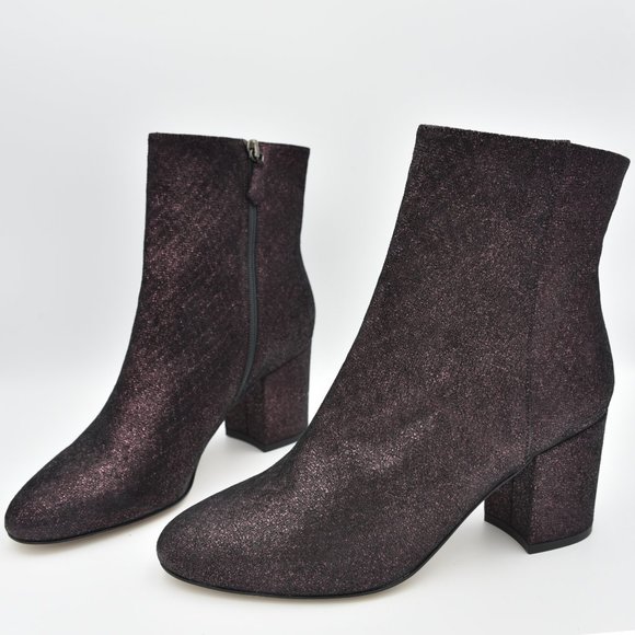 L.K. Bennett London Jourdan Sparkly Purple 'Loganberry' Block Heel Ankle Booties - Picture 6 of 16
